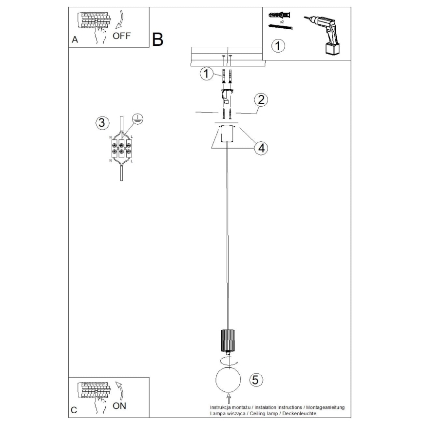 Candeeiro suspenso HALO 1xG9/8W/230V diâmetro 12 cm azul