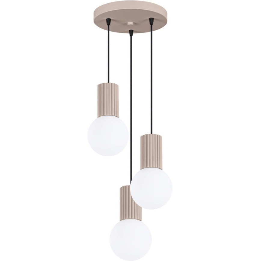 Candeeiro suspenso HALO 3xG9/8W/230V diâmetro 25 cm bege