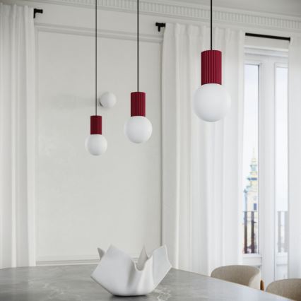 Candeeiro suspenso HALO 1xG9/8W/230V diâmetro 12 cm vermelho