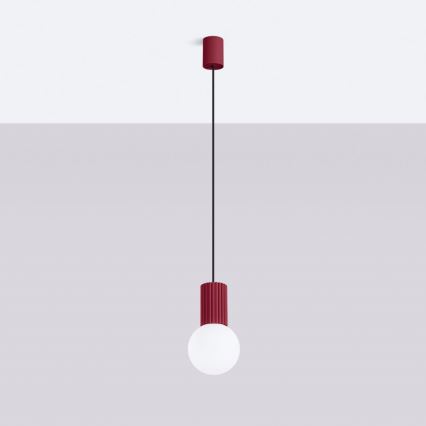 Candeeiro suspenso HALO 1xG9/8W/230V diâmetro 12 cm vermelho