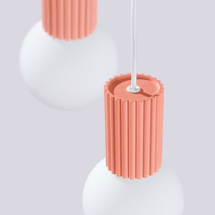 Candeeiro suspenso HALO 3xG9/8W/230V diâmetro 25 cm rosa