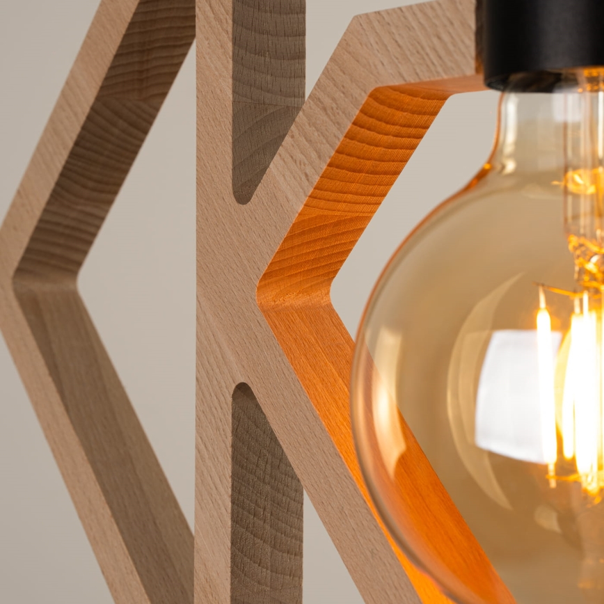 Candeeiro suspenso CARO 1xE27/15W/230V faia