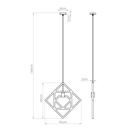 Candeeiro suspenso CARO 1xE27/15W/230V faia