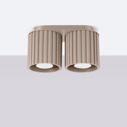 Spot direcionável AURA 2xGU10/10W/230V taupe