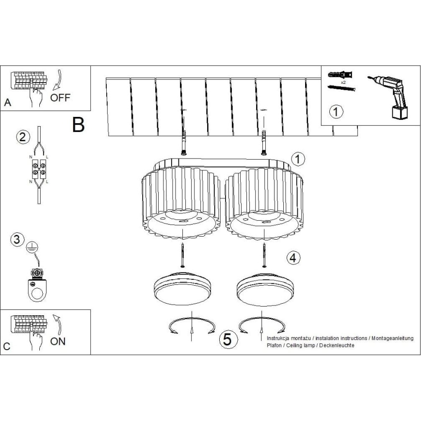 Candeeiro de focos AURA 2xGX53/10W/230V vermelho