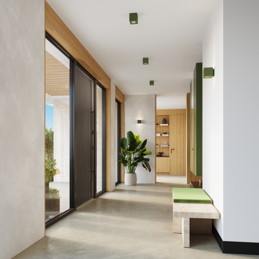 Aplique de parede orientável QUAD 1xG9/8W/230V betão/verde