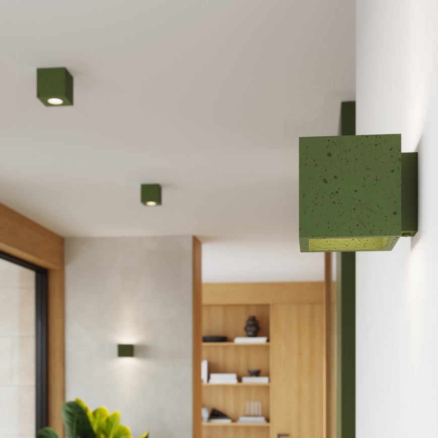 Aplique de parede orientável QUAD 1xG9/8W/230V betão/verde