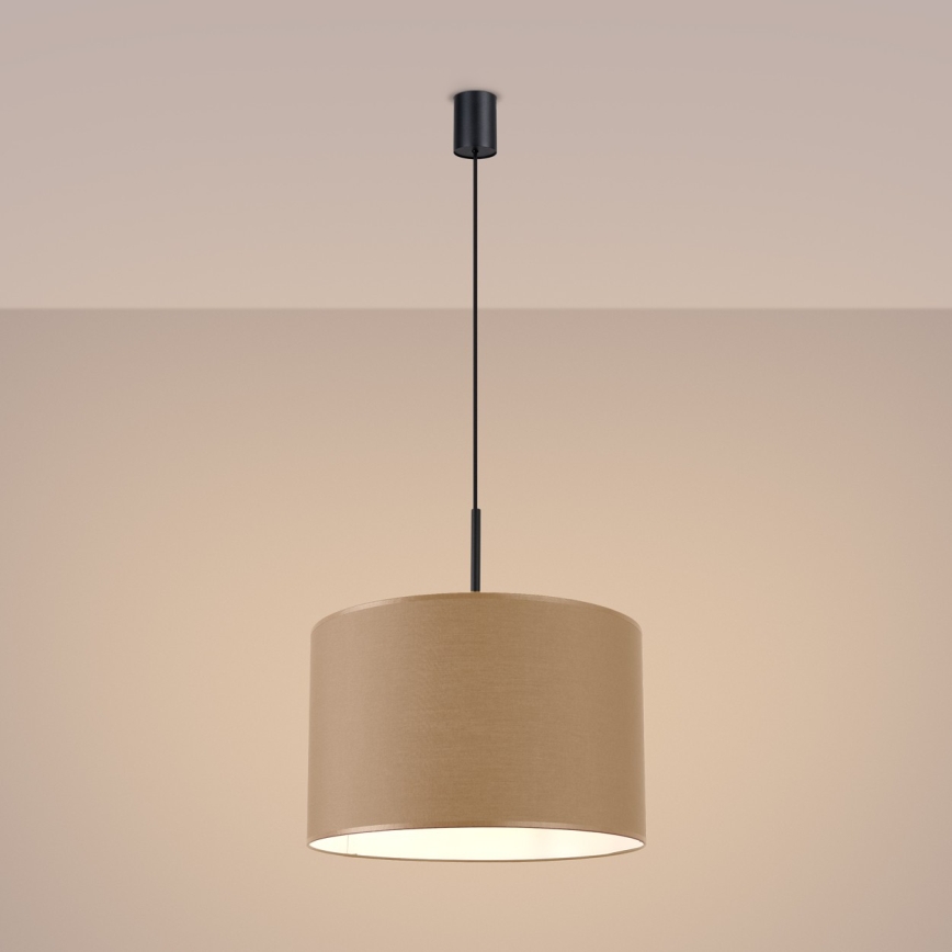 Lustre suspenso NEVIA com cabo, 1xE27/15W/230V, diâmetro 40 cm, taupe