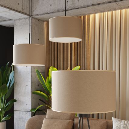 Lustre suspenso NEVIA com cabo, 1xE27/15W/230V, diâmetro 40 cm, taupe