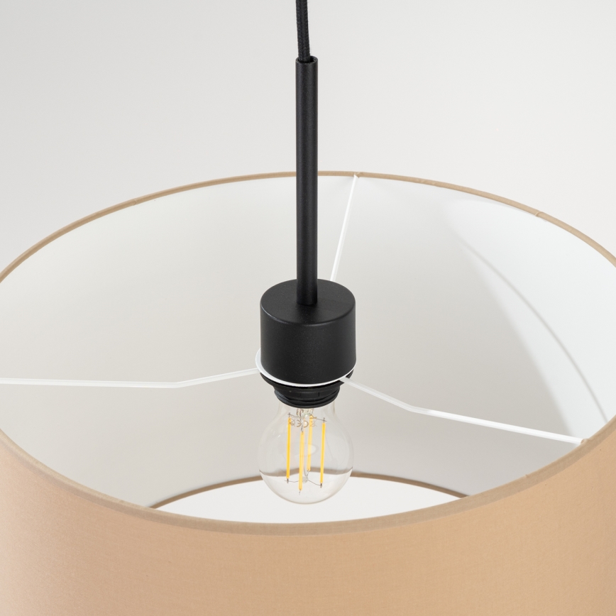 Lustre suspenso NEVIA com cabo, 1xE27/15W/230V, diâmetro 40 cm, taupe