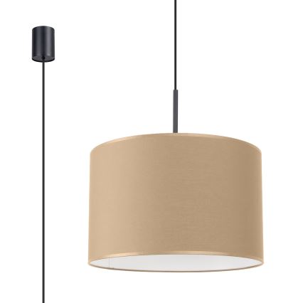 Lustre suspenso NEVIA com cabo, 1xE27/15W/230V, diâmetro 40 cm, taupe