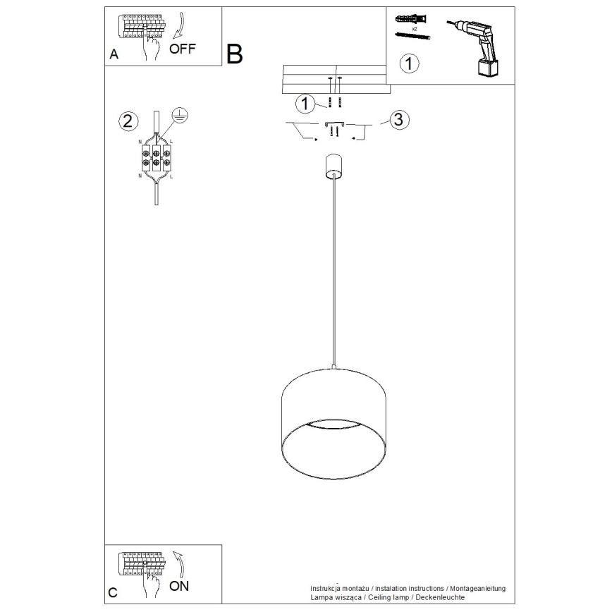 Lustre suspenso NEVIA com cabo, 1xE27/15W/230V, diâmetro 40 cm, taupe