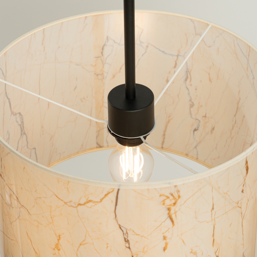 Lustre em cabo NEVIA 1xE27/15W/230V Ø 40 cm bege / acabamento em mármore