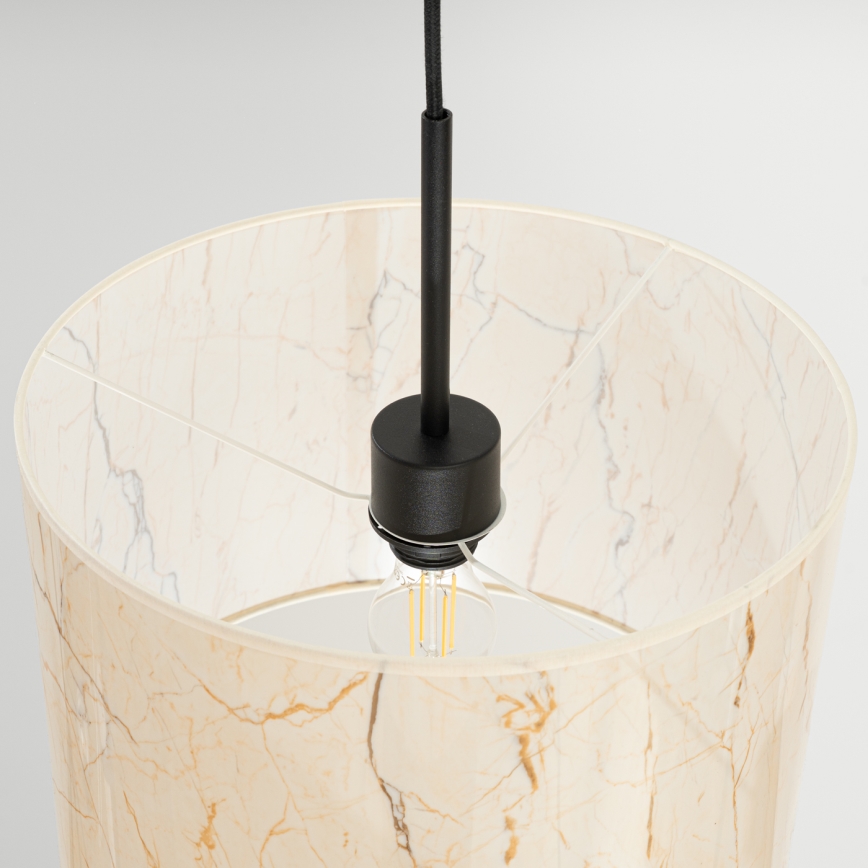 Lustre em cabo NEVIA 1xE27/15W/230V Ø 40 cm bege / acabamento em mármore