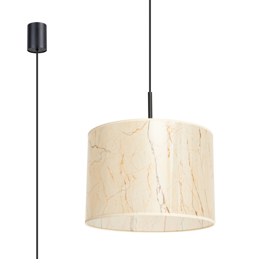 Lustre em cabo NEVIA 1xE27/15W/230V Ø 40 cm bege / acabamento em mármore