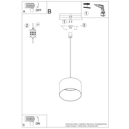 Lustre suspenso por cabo NEVIA 1xE27/15W/230V diâmetro 40 cm vermelho