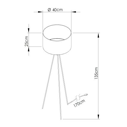 Candeeiro de pé NEVIA 1xE27/15W/230V bege/acabamento em mármore
