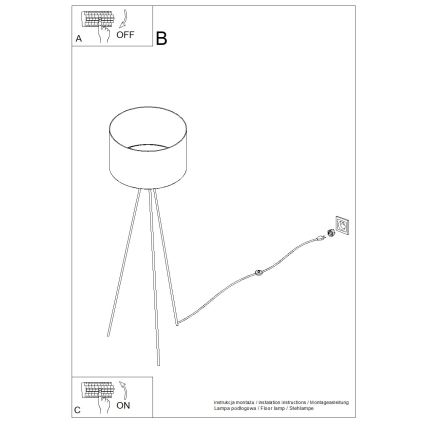 Candeeiro de pé NEVIA 1xE27/15W/230V azul