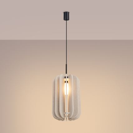 Lustre pendente com cabo MULA 1xE27/15W/230V Ø 27 cm creme