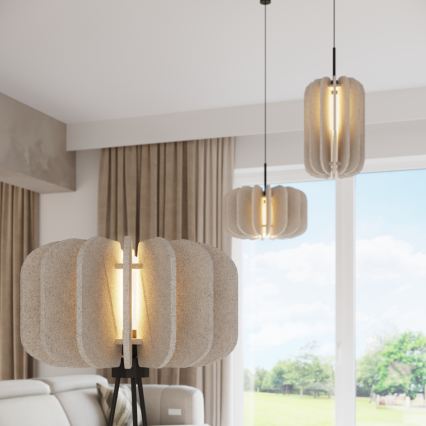 Lustre pendente com cabo MULA 1xE27/15W/230V Ø 27 cm creme