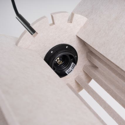 Lustre pendente com cabo MULA 1xE27/15W/230V Ø 27 cm creme