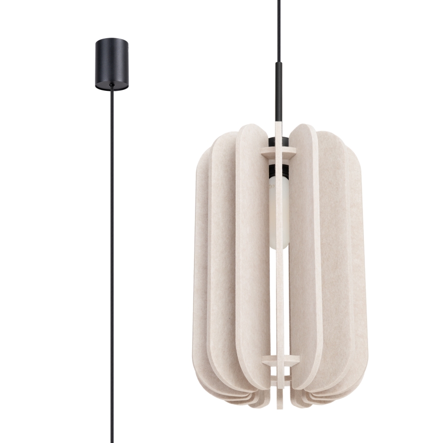 Lustre pendente com cabo MULA 1xE27/15W/230V Ø 27 cm creme