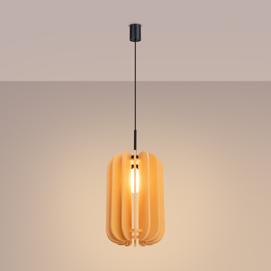 Lustre em cabo MULA 1xE27/15W/230V Ø 27 cm amarelo
