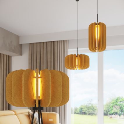 Lustre em cabo MULA 1xE27/15W/230V Ø 27 cm amarelo