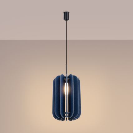 Pendente com cabo MULA 1xE27/15W/230V Ø 27 cm, azul