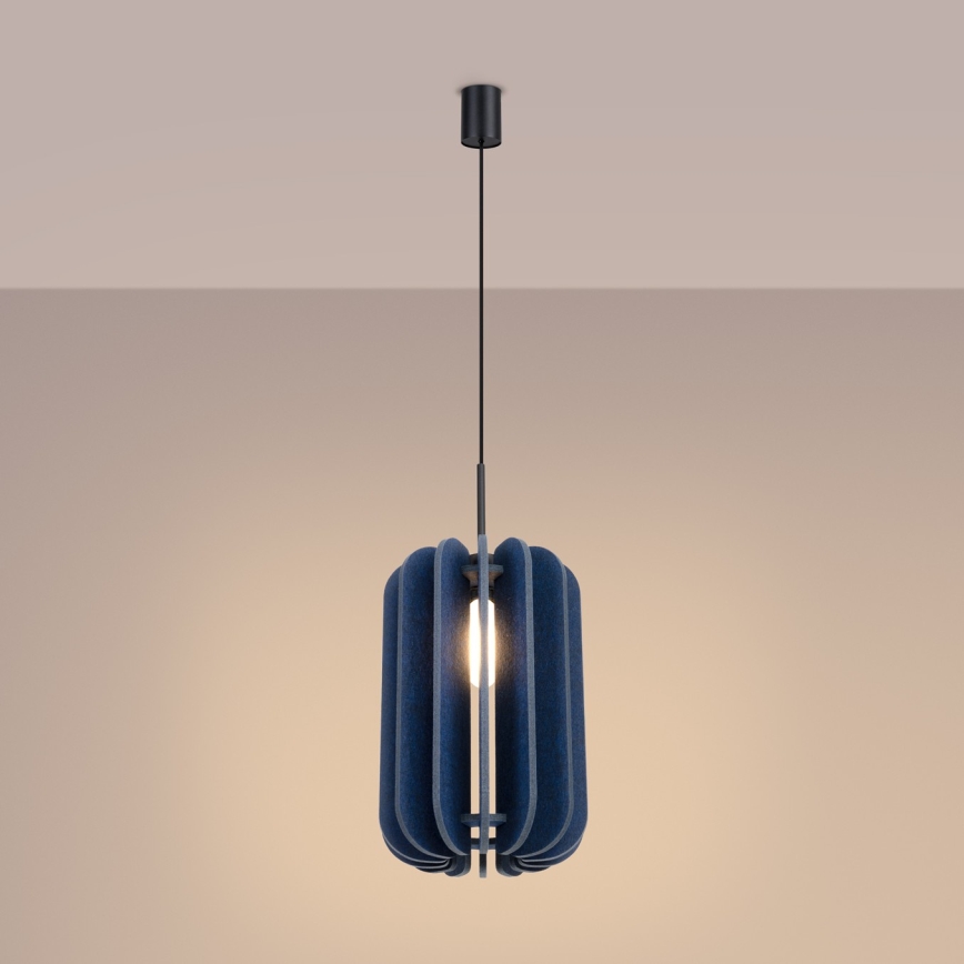 Pendente com cabo MULA 1xE27/15W/230V Ø 27 cm, azul