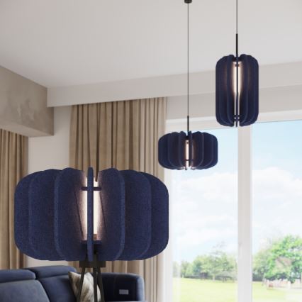 Pendente com cabo MULA 1xE27/15W/230V Ø 27 cm, azul