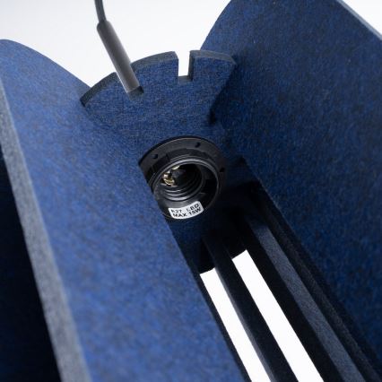 Pendente com cabo MULA 1xE27/15W/230V Ø 27 cm, azul