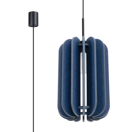 Pendente com cabo MULA 1xE27/15W/230V Ø 27 cm, azul