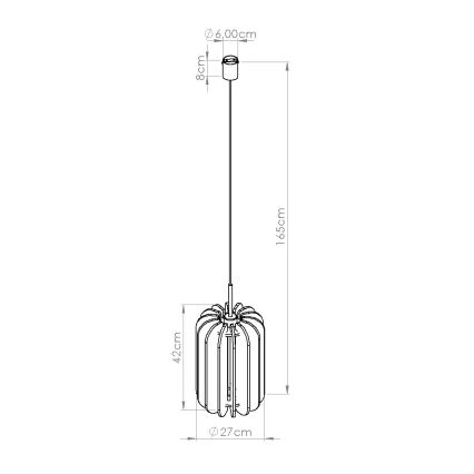 Pendente com cabo MULA 1xE27/15W/230V Ø 27 cm, azul