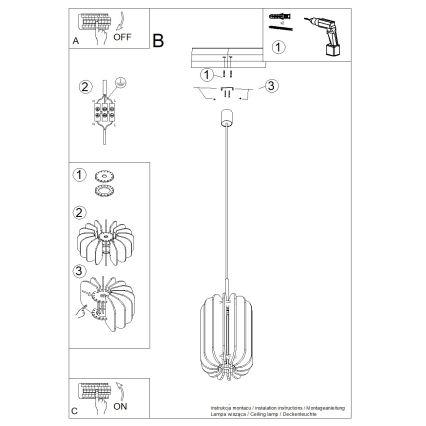 Pendente com cabo MULA 1xE27/15W/230V Ø 27 cm, azul