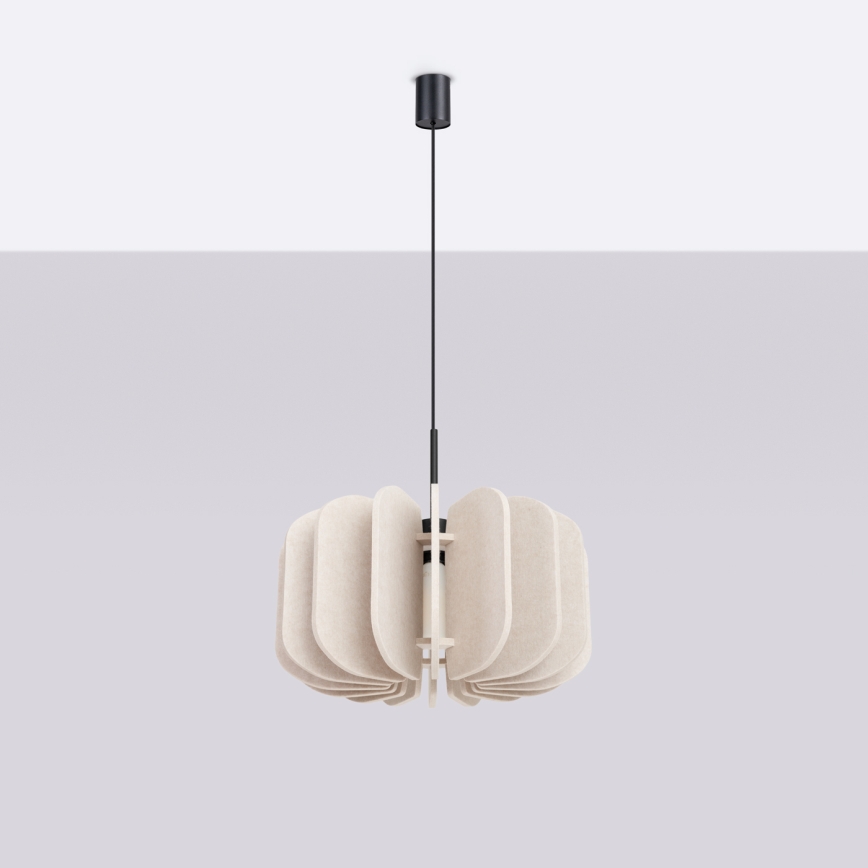 Lustre suspenso em cabo MULA 1xE27/15W/230V Ø 45 cm creme