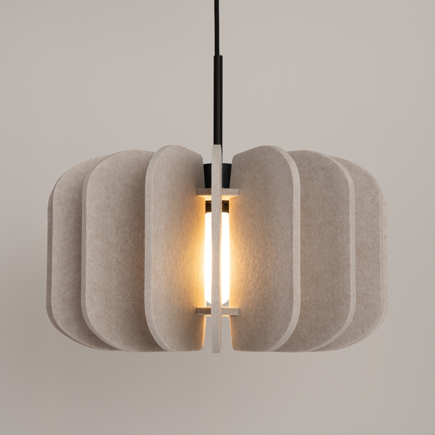 Lustre suspenso em cabo MULA 1xE27/15W/230V Ø 45 cm creme