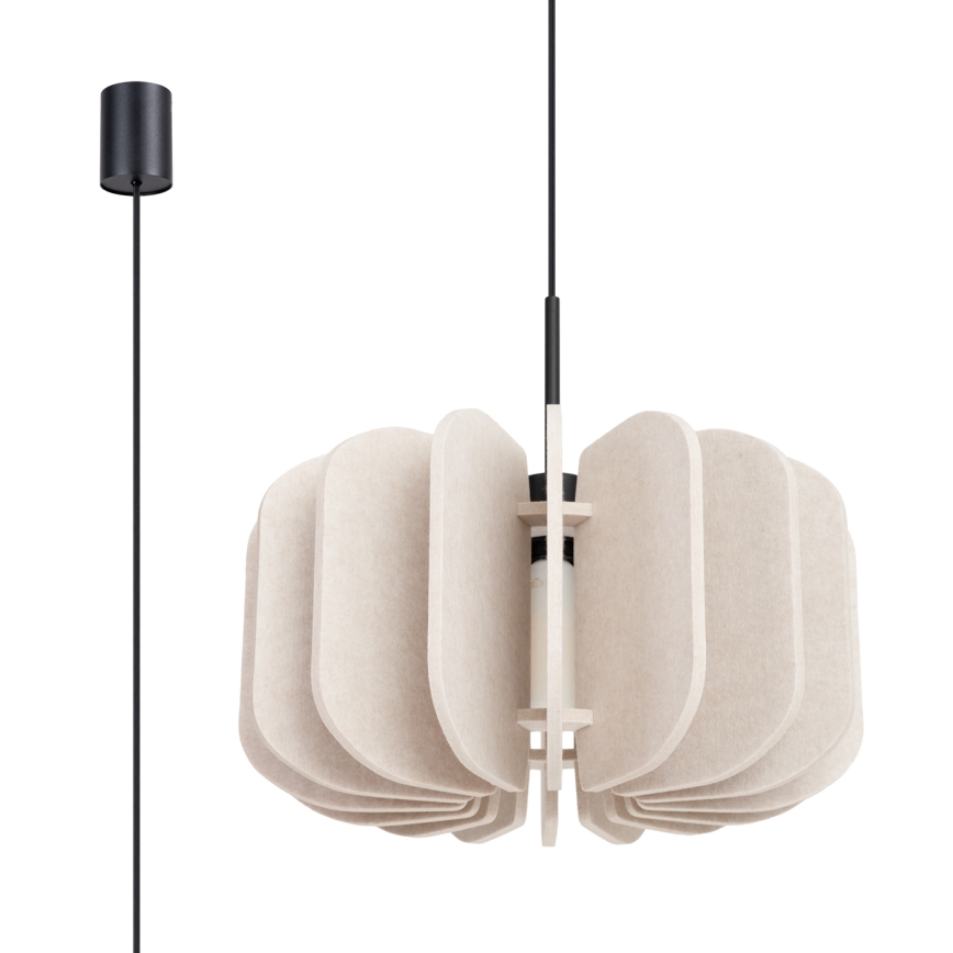 Lustre suspenso em cabo MULA 1xE27/15W/230V Ø 45 cm creme
