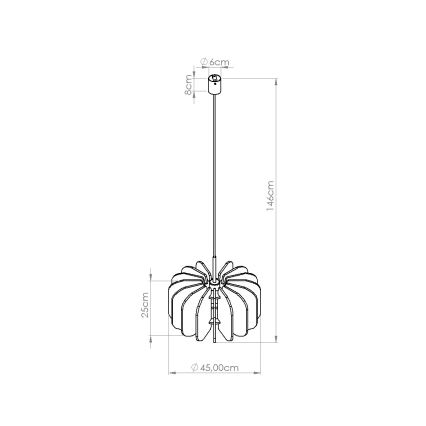 Lustre suspenso em cabo MULA 1xE27/15W/230V Ø 45 cm creme