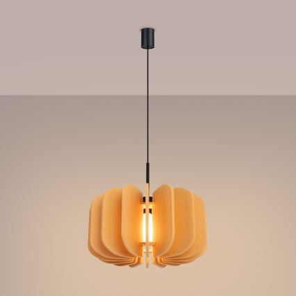 Candeeiro suspenso em cabo MULA 1xE27/15W/230V, diâmetro 45 cm, amarelo