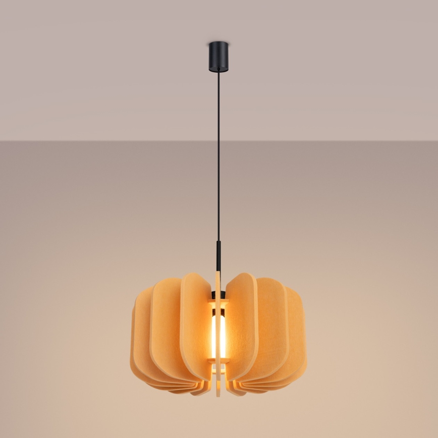 Candeeiro suspenso em cabo MULA 1xE27/15W/230V, diâmetro 45 cm, amarelo