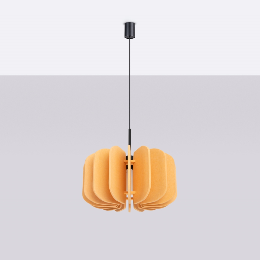 Candeeiro suspenso em cabo MULA 1xE27/15W/230V, diâmetro 45 cm, amarelo
