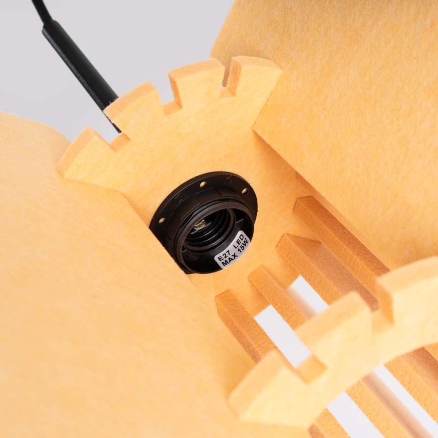 Candeeiro suspenso em cabo MULA 1xE27/15W/230V, diâmetro 45 cm, amarelo