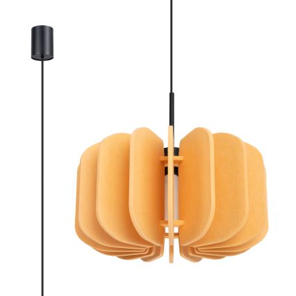 Candeeiro suspenso em cabo MULA 1xE27/15W/230V, diâmetro 45 cm, amarelo