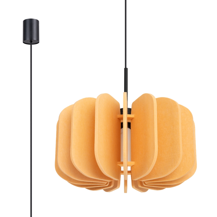Candeeiro suspenso em cabo MULA 1xE27/15W/230V, diâmetro 45 cm, amarelo