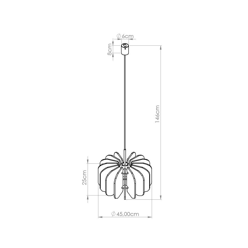 Candeeiro suspenso em cabo MULA 1xE27/15W/230V, diâmetro 45 cm, amarelo