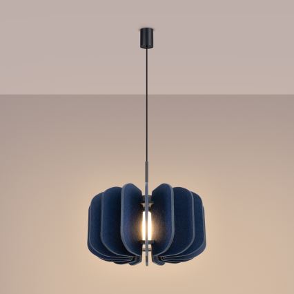 Lustre pendente com cabo MULA 1xE27/15W/230V Ø 45 cm azul