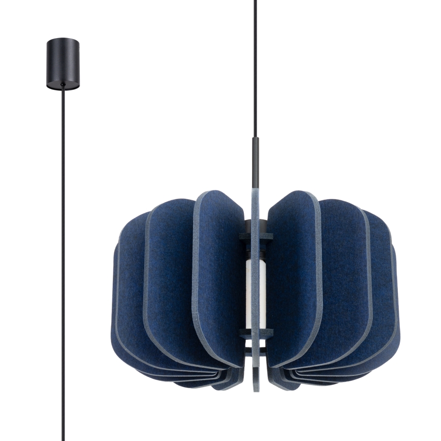 Lustre pendente com cabo MULA 1xE27/15W/230V Ø 45 cm azul