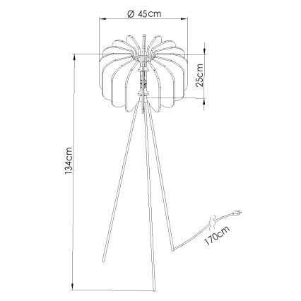 Candeeiro de pé MULA 1xE27/15W/230V creme