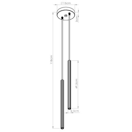 Lustre suspenso ARCHE em cabo 2xG9/8W/230V, branco